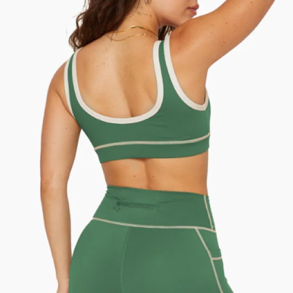 Set Active Courtside Green Sports Bra M - Picture 3 of 5